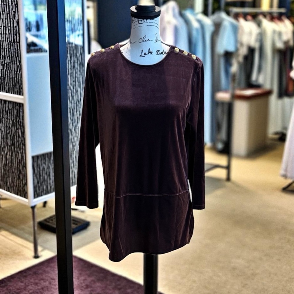 NWT Lauren Ralph Lauren Velvet Tunic Top